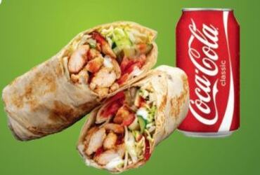  - Shawarma Wrap and Can Pop for $12